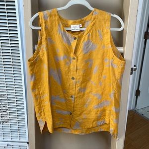 Gravel & Gold Linen Top